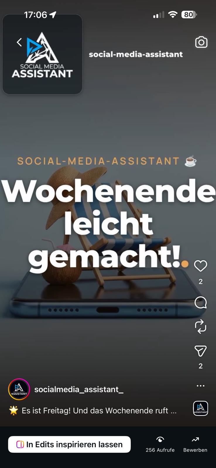 Instagram-Post: Wochenende leicht gemacht